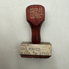 VINTAGE SEABOARD RAILROAD AGENT ALCOA TENNESSEE RUBBER STAMP picture