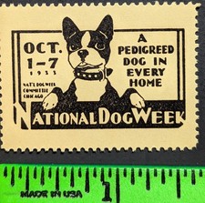 Vintage National Dog Week Boston Terrier Poster Stamp picture