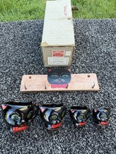 VTG 1950s Shafford Japan Black Cat Redware Measuring Cup Set Complete 6 Piece picture