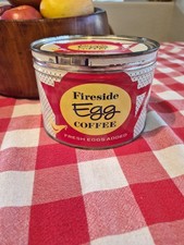 Vtg 1959 Fireside Egg Coffee Tin 1 Lb Key Litho Advertising Can Chicago Ocedar picture