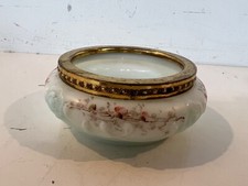 Antique Wavecrest C. F. Monroe Victorian Dresser Pin / Trinket Box w/ Floral Dec picture