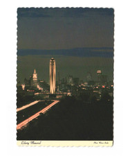 Liberty Memorial, Night scene magnifies the beauty of this memorial VTG postcard picture