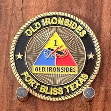 Old Ironsides Fort Bliss Texas Challenge Coin  M#32 picture