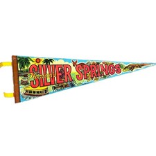 Vintage 1976 Silver Springs Florida Felt Collectible Pennant Banner 25” x 8” picture