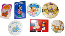 Vtg Disney Pin Button Lot 7pc Disneyana Grad Nite 89 Scrooge DuckTales WDW 25th picture
