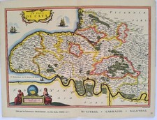 Antique map reproduction - Pays de Caux 17th century picture