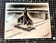 Compound Space Plane Concept Art - possibly Bell - circa 1960 - on photo paper picture