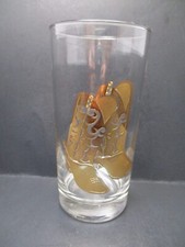 Vintage Culver 22k Gold Cowboy Laredo / Boots Hi Ball Cocktail Glass 5.5