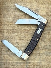 Vintage Schrade 880 Premium Stockman Knife Jigged Delrin USA 3 Blade picture