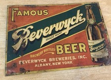 RARE BEVERWYCK BEER Bottle Tin ALBANY NY 27 X 19” Original Tin One Sided picture