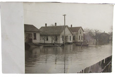 1908 GOOSE TOWN Napoleon Ohio RPPC Real Photo Postcard Flood Goose town Park picture