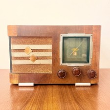 TSF French TSF Radio Art Deco 1935 In Wood And Metal With Valves Vintage picture