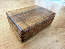 Vintage Roy Tsumoto Hawaiian Curly Koa Wood Box Large Executive Jewelry Box picture