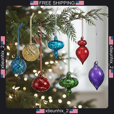 Christmas Glass Ornaments 14pcs Multicolor Vintage Balls for Holiday Decor picture