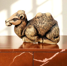 Vintage Resin Carved Resting Camel Figurine ~ 1