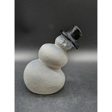 Calla Bolin-Lundman Kosta Boda 1999 Signed Art Glass Snowman Figurine Textured picture