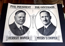 1928 Herbert Hoover For President Myers Cooper Governor Campaign Poster  18x24 picture