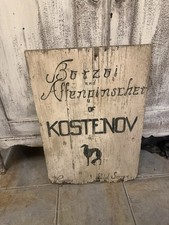 Antique/Vintage Borzoi Affenpinscher Wooden Sign | Rare Dog Folk Art Advertising picture