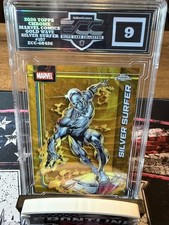 2026 Topps Chrome Marvel - Silver Surfer Gold Wave ECC 9 #157 50/50 BOOKEND picture