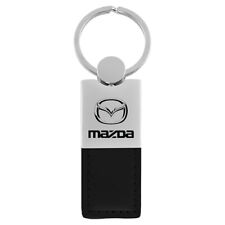Mazda Keychain & Keyring - Duo Premium Black Leather & Metal Key Fob picture