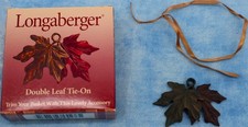 Longaberger Double Leaf Tie-On 73393 Autumn Fall Basket Accessory Box picture