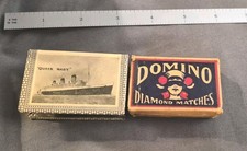 Vintage 1930s White Star RMS QUEEN MARY Matchbox Cover W/Matchbox picture