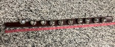 10-Bell Sleigh Bells, Vintage Brown Leather Strap, 29 inches picture