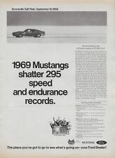 1968 69 Ford Mustang Bonneville Salt Flats Shatter Records Vintage Car Print Ad picture