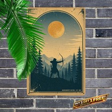 Forest Archer Silhouette Rustic Metal Art Sign 8x12 Vintage Decor picture