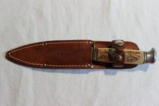 Vintage Anton Wingen Jr Othello Stag Knife Solingen Germany Fixed Blade Skinner picture