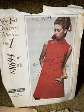 Vintage NY Designer Jacques Tiffeau Sewing Pattern Misses Dress Sz 12 Complete picture