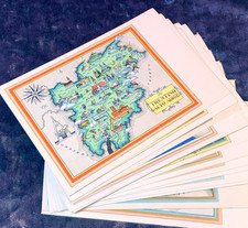 18 Vintage Italian Region Map Postcards V. Nicouline Imago Italiae Pictorial Set picture