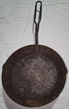 Antique White Grocery Home of Good Eats Advertising Cast Iron Skillet Pan picture