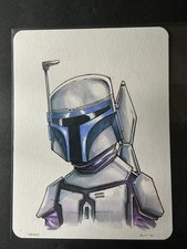 6x8 Original Jengo Fett Sketch By Chris Uminga picture