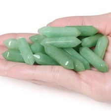 QINJIEJIE 20PCS Green Aventurine Crystal Wands Set Hexagonal Polished picture