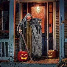 Yescom Animated Halloween Witch Crutch 5.3FT Sound Activated Party Decor 2026 picture