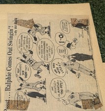 1968 Bill Gallo “Ralphie Comes Out Swingin’” Original Yankees Cartoo MickeMantle picture