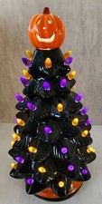 Lighted 15” Ceramic LED Halloween Holiday Tree Decoration By RJ Legend NIB picture
