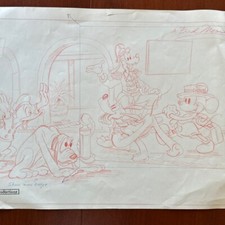 Fred Moore Rare Original Walt Disney Extreme animation production art drawings picture