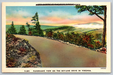 c1940s Panoramic View Skyline Drive Virginia Asheville Postcard picture