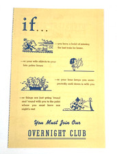 Vintage Overnight Club Kansas City Hotel Advertising Ephemera Hutson Missouri picture