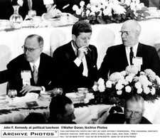 American politician John F Kennedy smoking a cigar a political lun- Old Photo picture