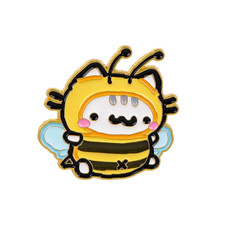 Cute Bee Enamel Pin Cartoon Cat Brooch Lapel Pins Badge on Backpack Clothing picture