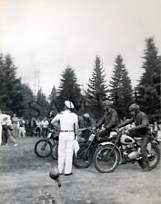 1950's Motorcycle Race at the starting line Triumph 8