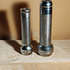 Ray-O-Vac Vintage Ribbed Metal Flashlights Lot of 2 w/ Side Switch, Carry Ring picture
