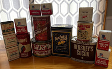 Vintage Tins Lot (15) Farmhouse Kitchen Decor Calumet Hersheys McCormick picture