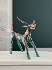 Queta Ramirez Ojeda Oaxacan Alebrije Deer Signed Tilcajete Mexico Folk Art picture