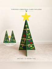 Vintage 1994 NCE Wooden Christmas Tree Card Holder with Star- 27 inch picture