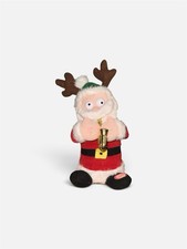Sound And Light Animatronics Rare Vintage Saxophone Santa W Reindeer Ears 1985 picture