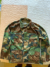 U.S. Army Woodland Camo BDU Combat Coat Jacket ROACH Name Tape U.S. ARMY picture